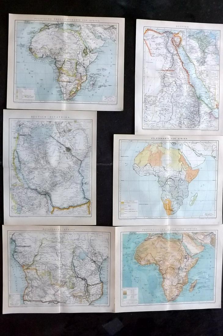 Brockhaus (Pub) 1890's Lot of 6 Maps of Africa (1 of 2)