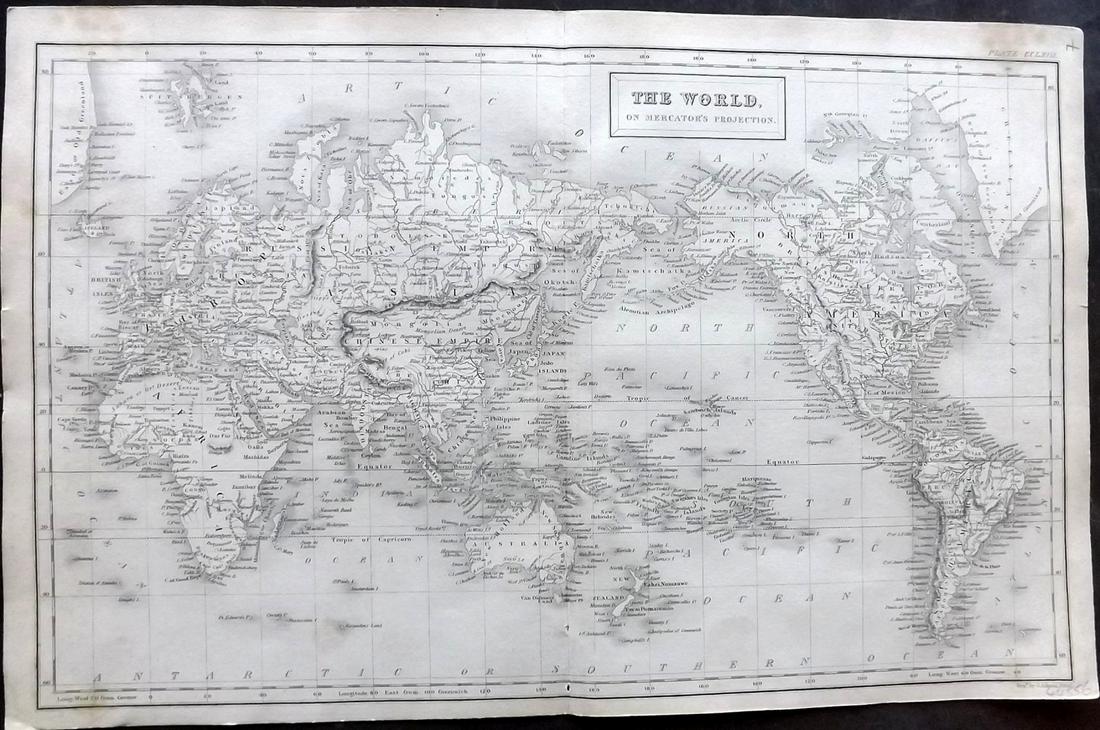 Encyclo. Britannica C1830 Map of The World (1 of 2)