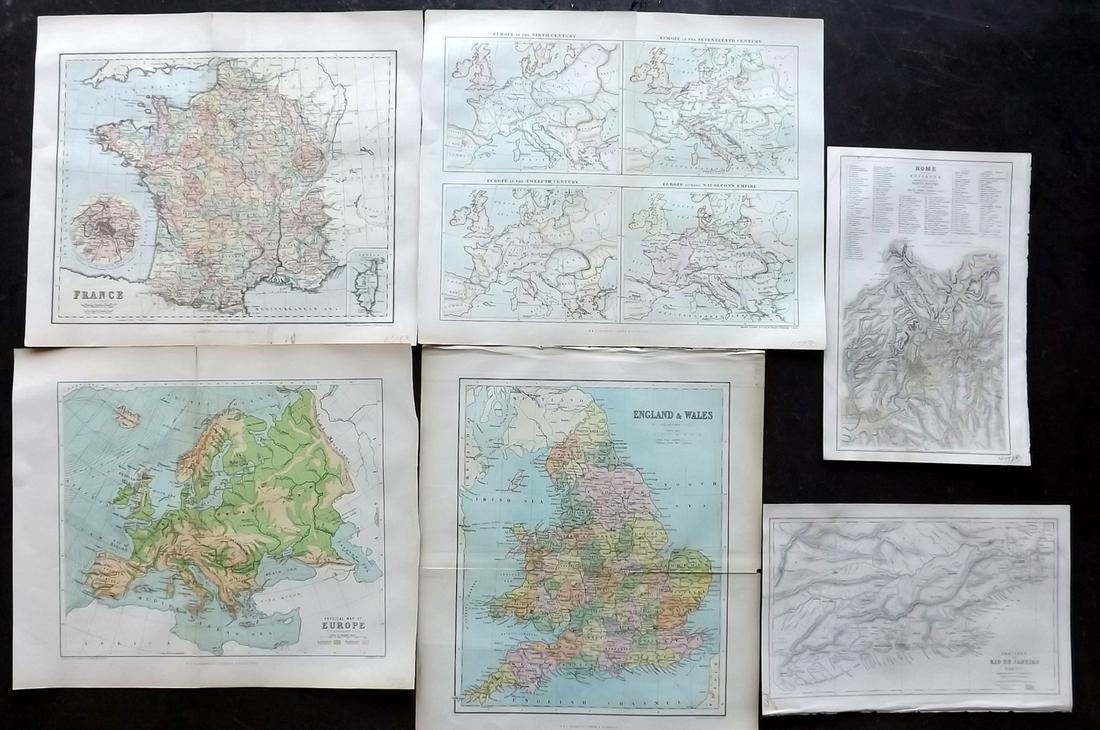 Maps 19th Cent. Mixed Lot of 6 Maps (1 of 2)