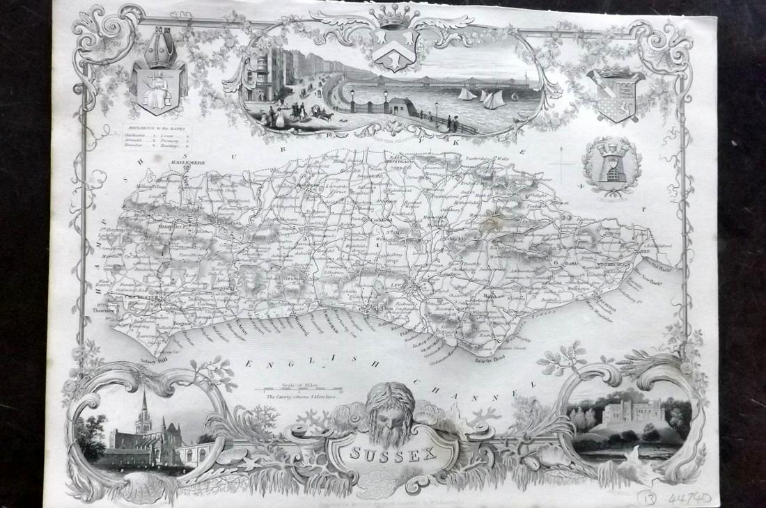 Moule, Thomas C1835 British Map. Sussex (1 of 2)