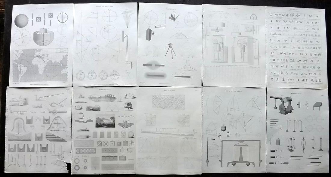 Encyclo. Metropolitana C1830 Lot of 10 Science Prints (1 of 2)