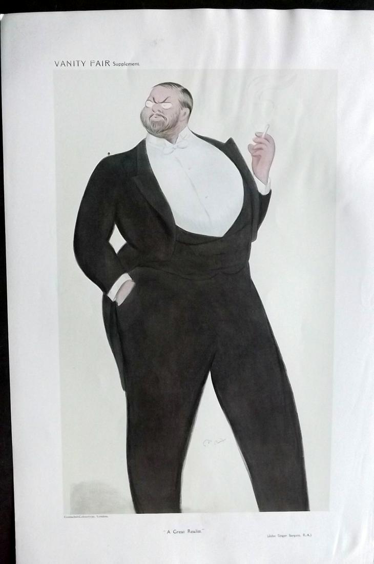 Vanity Fair Print 1909 John Singer Sargent. Beerbohm (1 of 1)