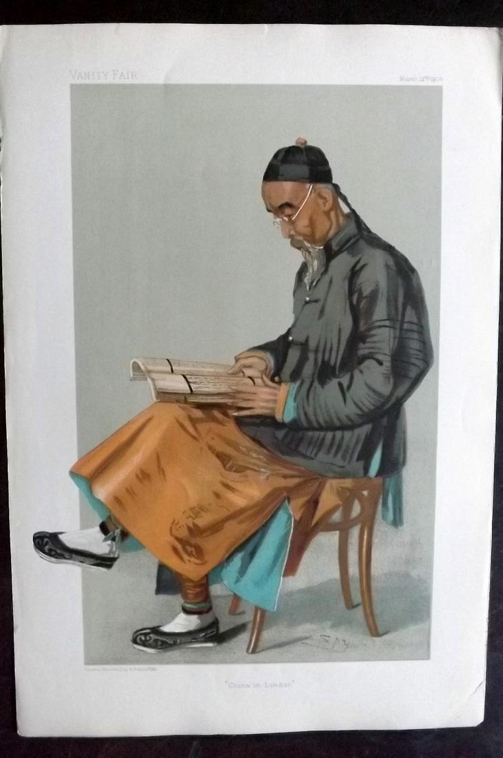 Vanity Fair Print 1903 Chang Ta-Jen, China Oriental: Chromolithograph Published 1869-1914, London for "Vanity Fair" Paper Size: 15 x 10 inch (38 x 25cm) Good Condition