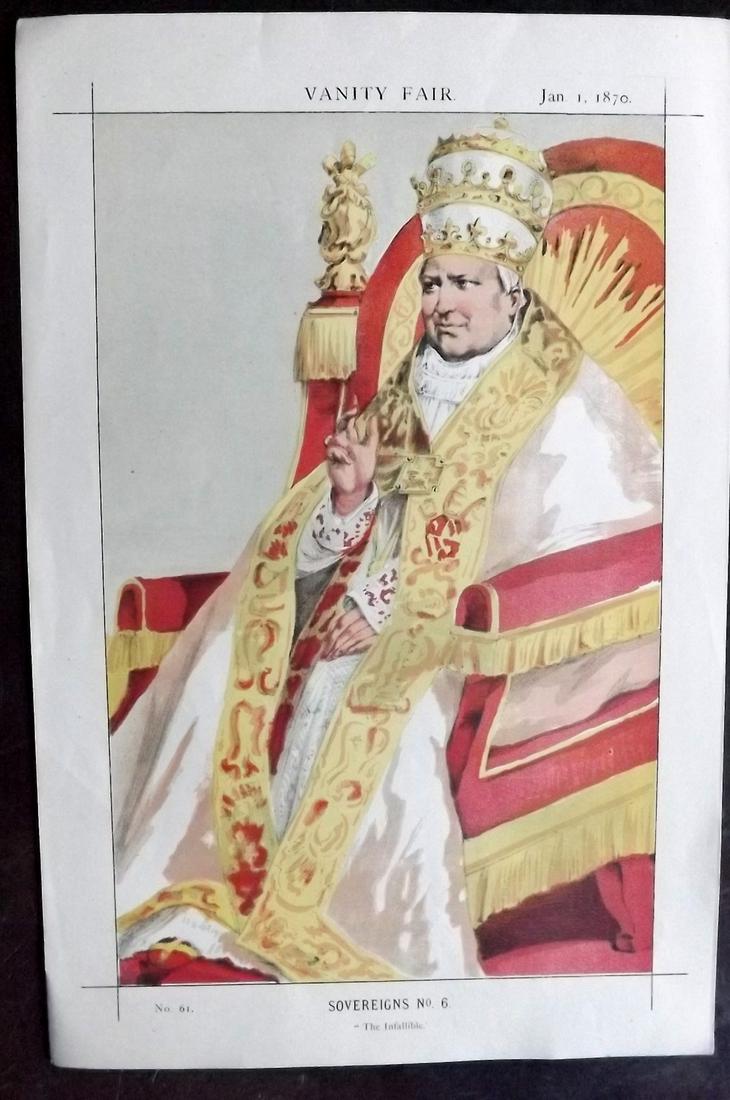 Vanity Fair Print 1870 Pope Pius IX, Clergy (1 of 1)