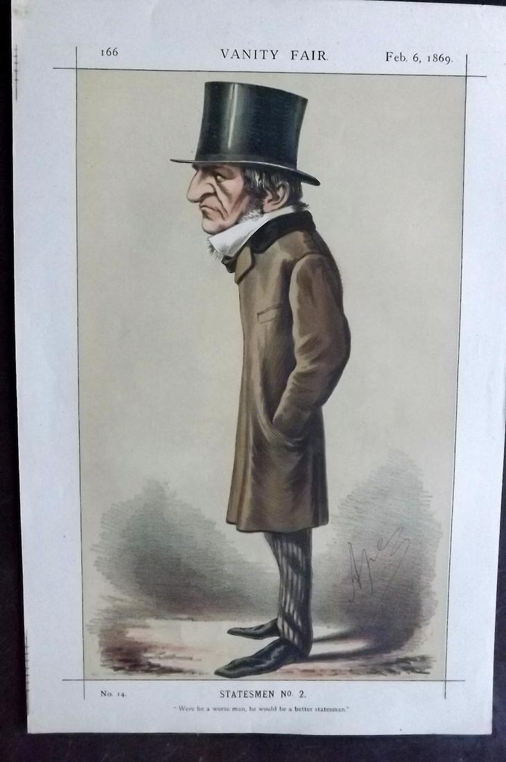 Vanity Fair Print 1869 William Gladstone, Prime (1 of 1)