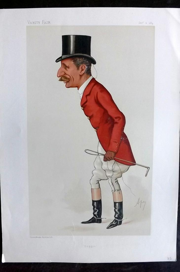 Vanity Fair Print 1884 Arthur Smith, Foxhunter: Chromolithograph Published 1869-1914, London for "Vanity Fair" Paper Size: 15 x 10 inch (38 x 25cm) Good Condition