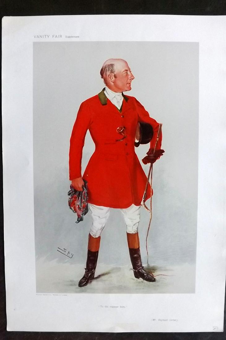 Vanity Fair Print 1906 Reginald Corbet, Foxhunter: Chromolithograph Published 1869-1914, London for "Vanity Fair" Paper Size: 15 x 10 inch (38 x 25cm) Good Condition