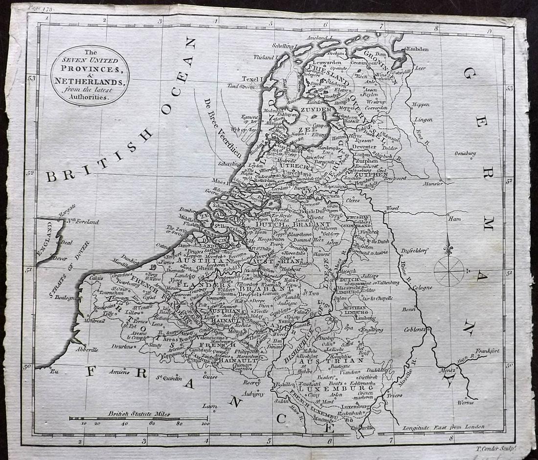 Guthrie, William 1790 Antique Map. Netherlands (1 of 2)