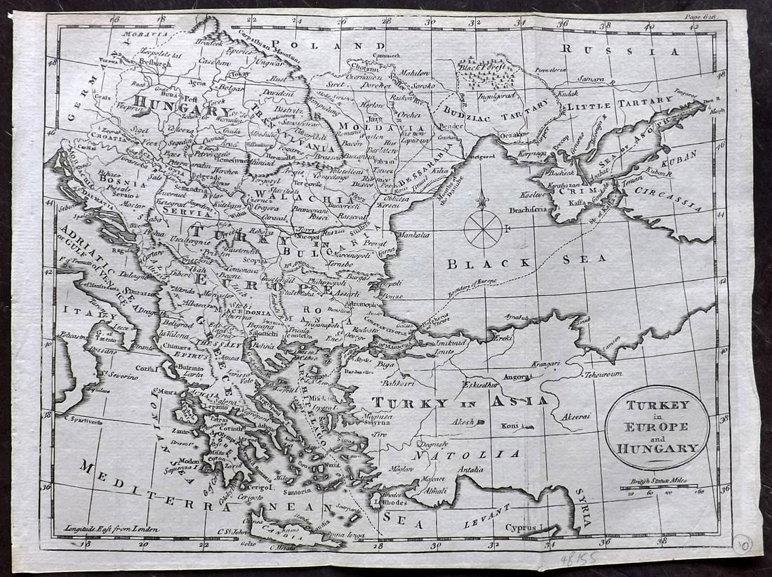 Guthrie, William 1790 Map. Turkey in Europe & Hungary (1 of 2)