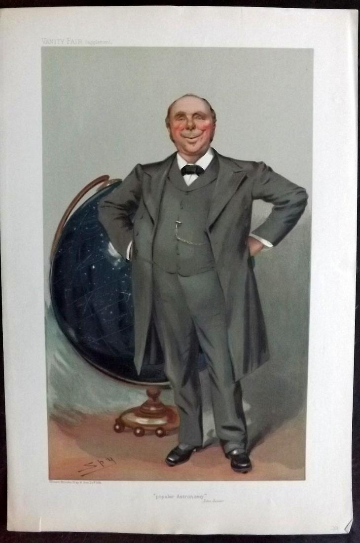 Vanity Fair Print 1905 Robert Ball, Astronomy Globe: Chromolithograph Published 1869-1914, London for "Vanity Fair" Paper Size: 15 x 10 inch (38 x 25cm) Good Condition