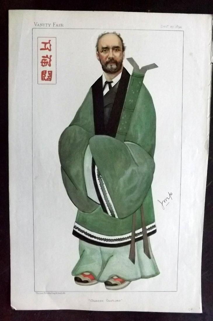 Vanity Fair Print 1894 Robert Hart in Oriental Dress: Chromolithograph Published 1869-1914, London for "Vanity Fair" Paper Size: 15 x 10 inch (38 x 25cm) Very minor toning in right margin. Good Condition