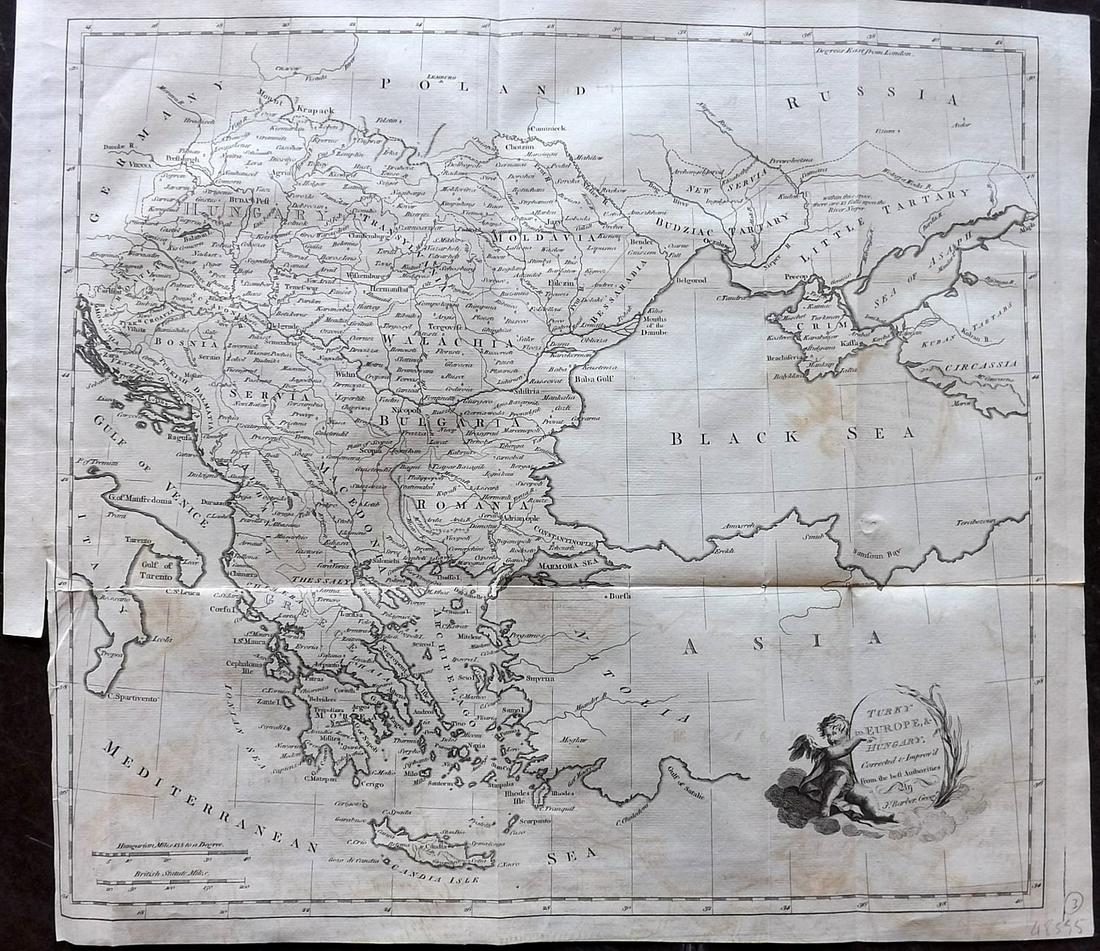 Barber, John 1785 Antique Map of Turkey & Hungary (1 of 2)