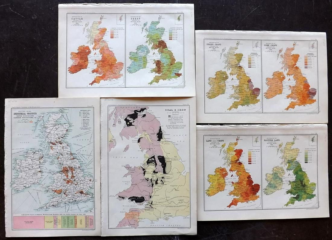 Bartholomew, John 1904 Lot 5 UK Farming/Industry Maps (1 of 2)