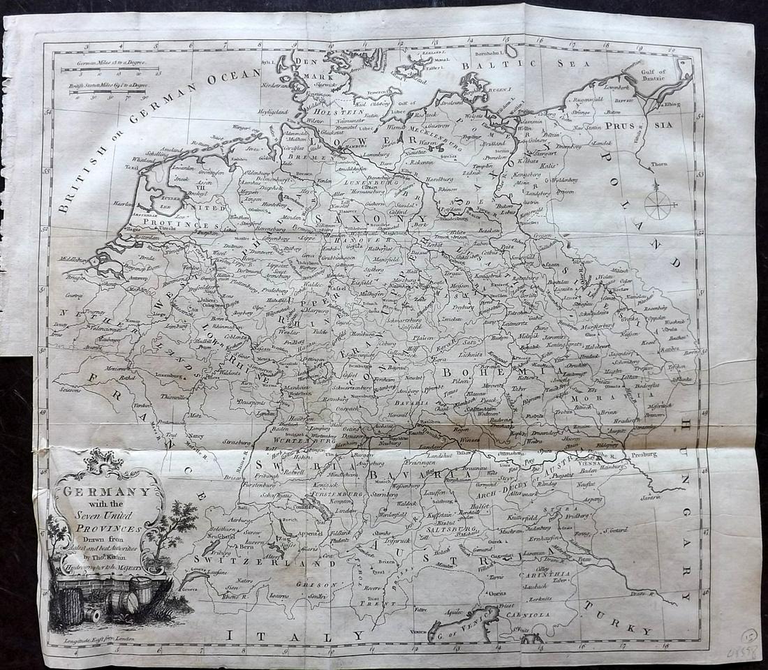 Kitchin, Thomas 1785 Map of Germany & Netherlands (1 of 2)