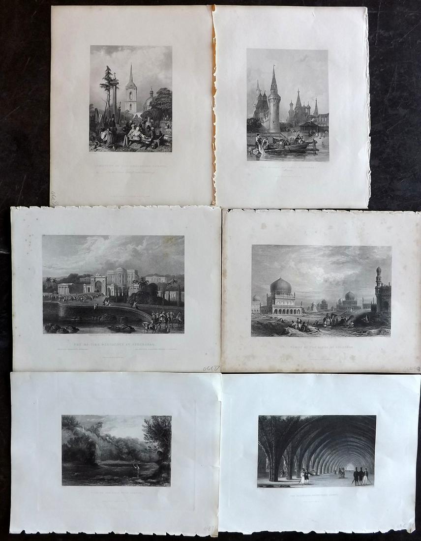 Fisher (Pub) 1846 Lot of 6 Steel Engraved World Views (1 of 2)