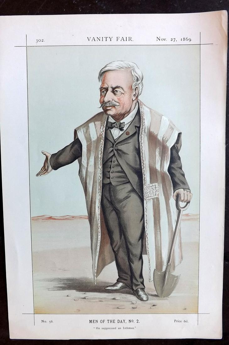 Vanity Fair Print 1869 Ferdinand de Lesseps, Architect (1 of 1)