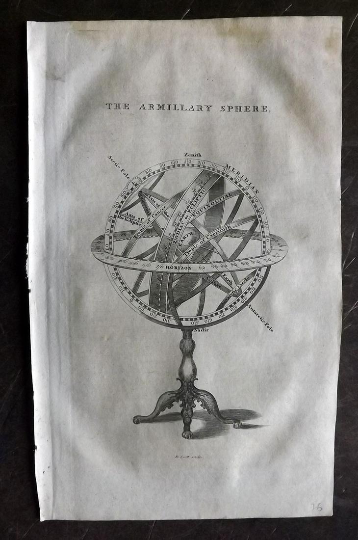 Lochhead (Pub) 1811 Astronomy Print. Armillary Sphere (1 of 2)