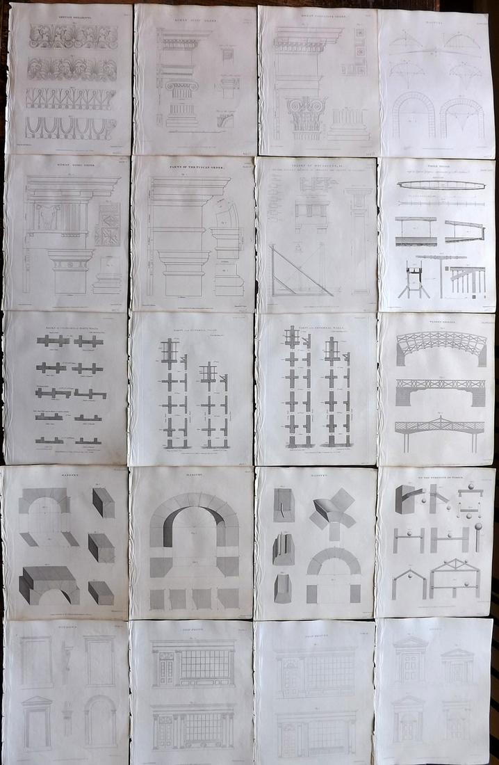 Nicholson, Peter 1826 Lot of 20 Architecture Prints (1 of 7)