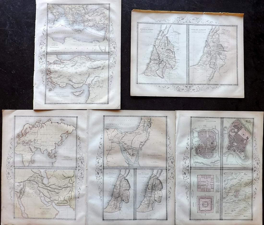 Eadie, John 1863 Lot of 5 Holy Land Maps (1 of 2)