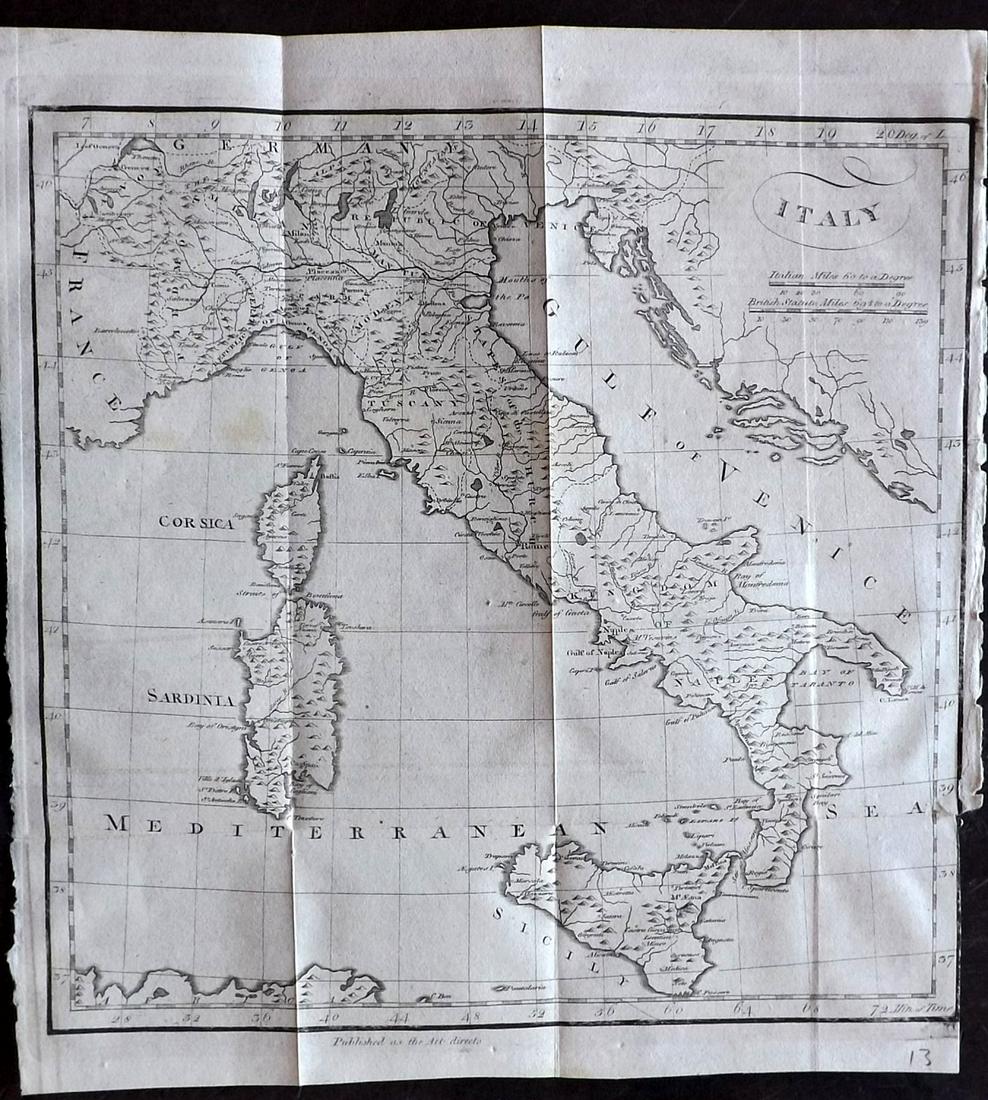 Lochhead (Pub) 1811 Rare Map. Italy (1 of 2)
