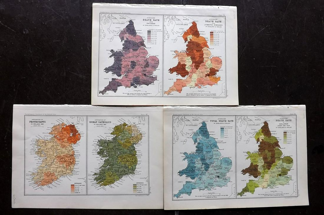 Bartholomew, John 1904 Lot of 3 British Maps (1 of 2)