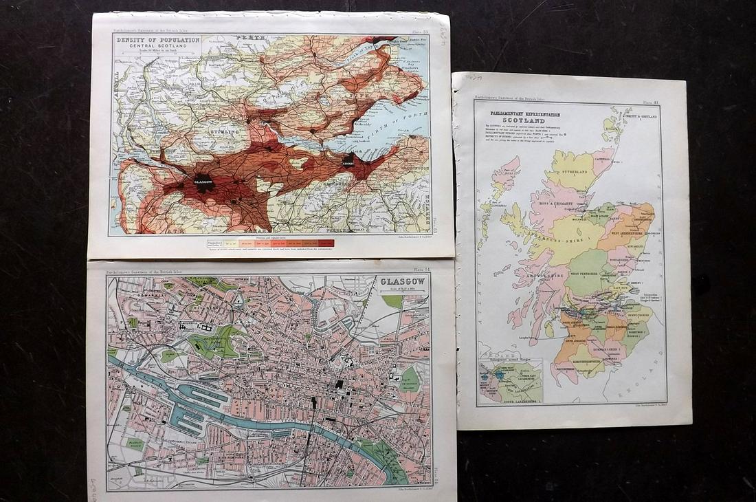 Bartholomew, John 1904 Lot of 3 Maps of Scotland (1 of 2)
