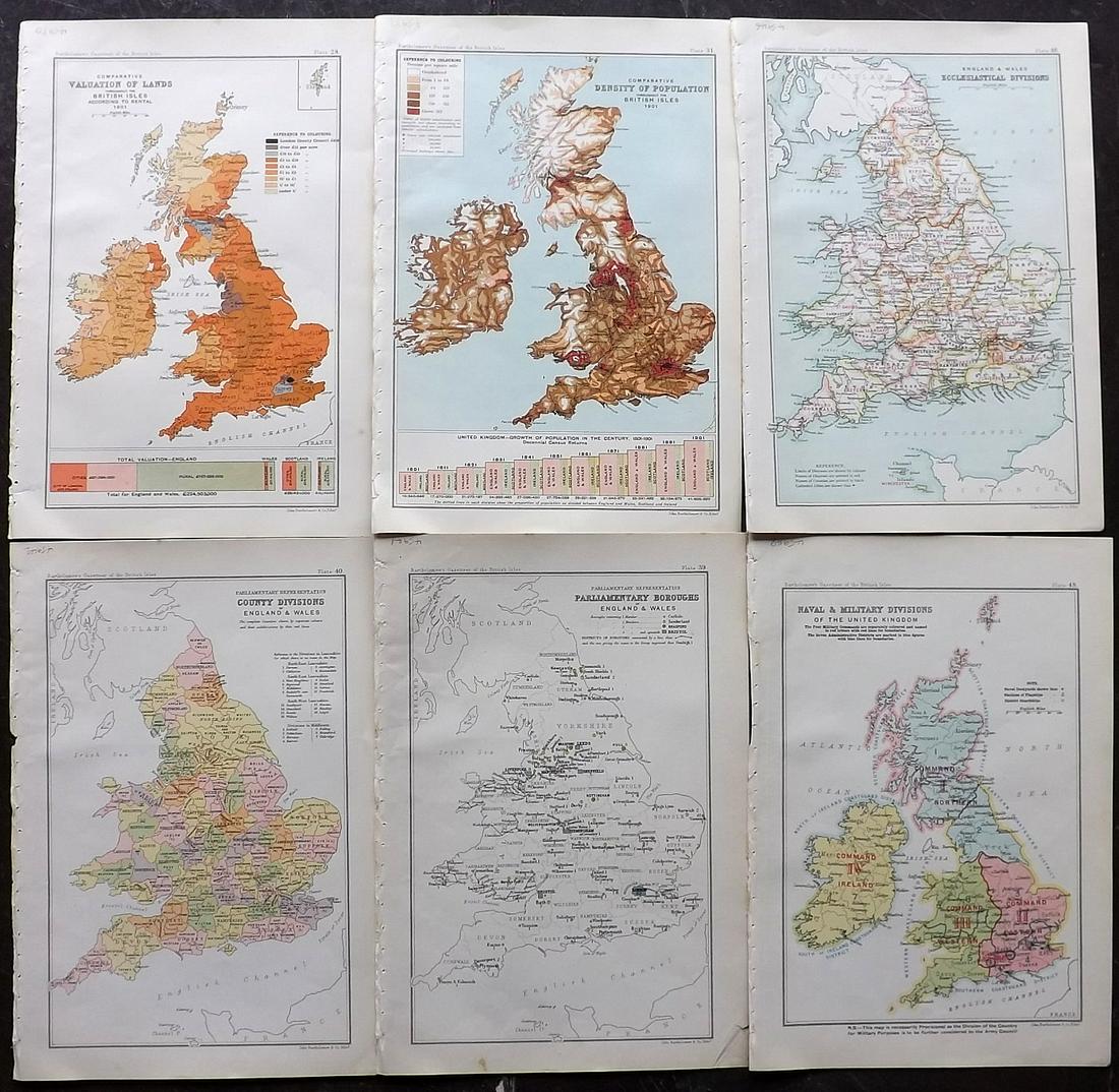 Bartholomew, John 1904 Lot of 6 British Maps (1 of 2)