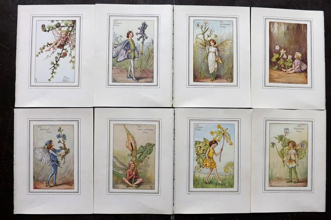 Barker, Cicely Mary C1940 Lot of 8 Flower-Fairy Prints: Lithographs Published C1935-45 by Blackie & Son, London & Glasgow for the "Flower-Fairies" Series by Cicely Mary Barker. Slightly Larger images/paper than usual from "The Book of the Flower Fairies" R