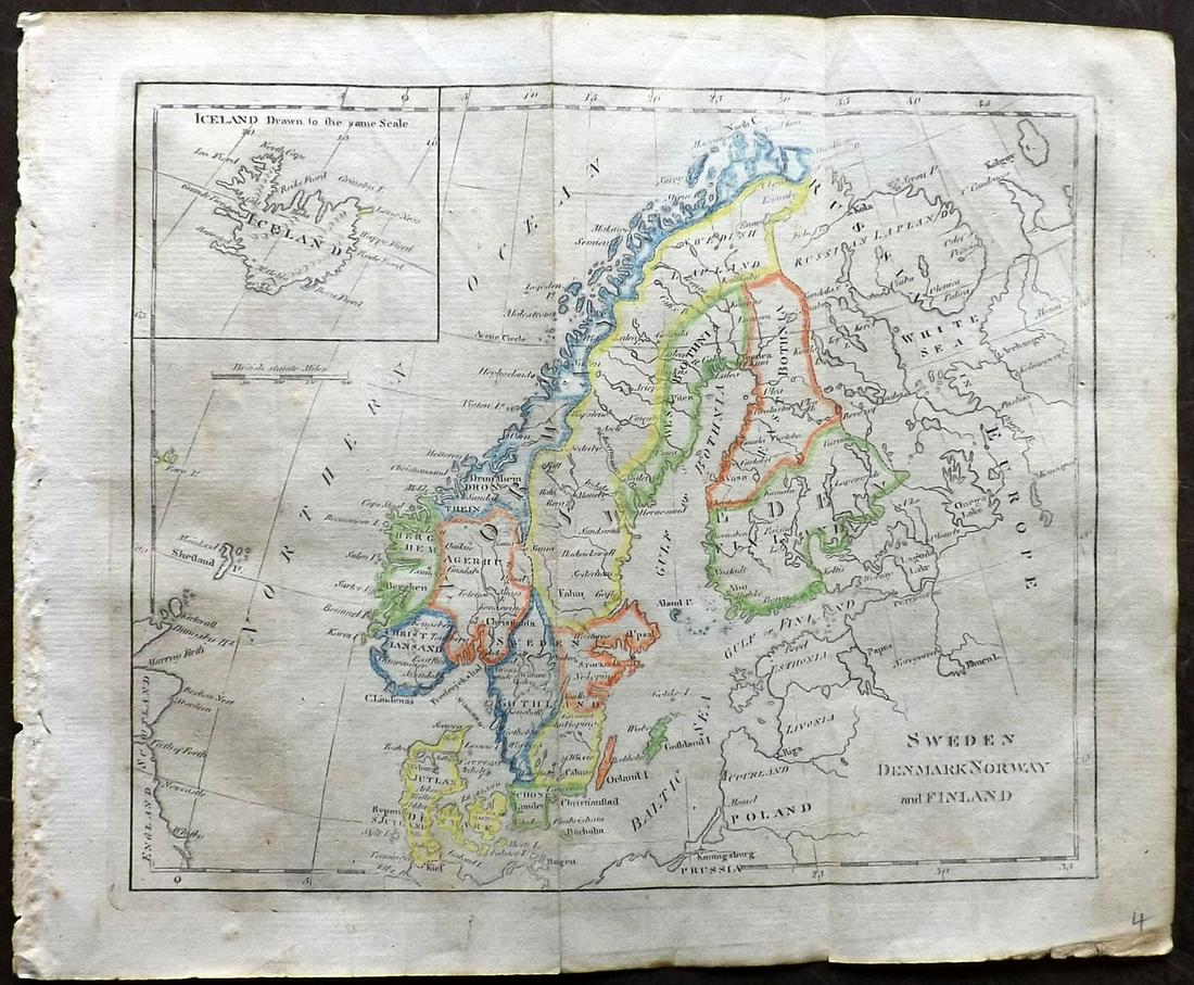 Guthrie, William 1799 Map Sweden Norway Finland Denmark (1 of 2)