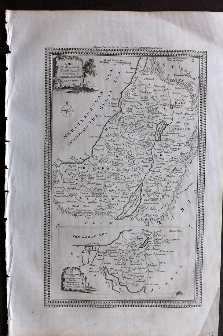 Wright, Paul 1782 Holy Land Map. Canaan, Israelites (1 of 2)