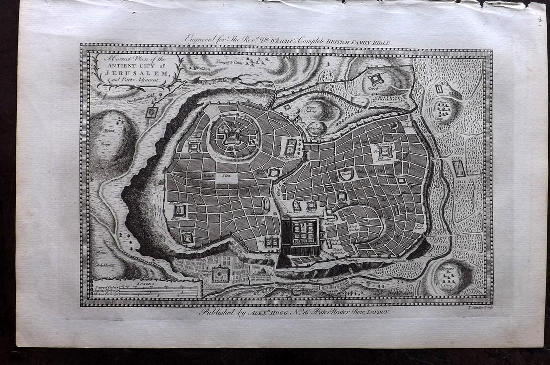 Wright, Paul 1782 Holy Land Map. Jerusalem (1 of 2)