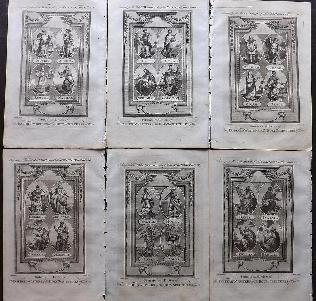 Wright, Paul 1782 Lot of 6 Folio Religious Prints (1 of 2)