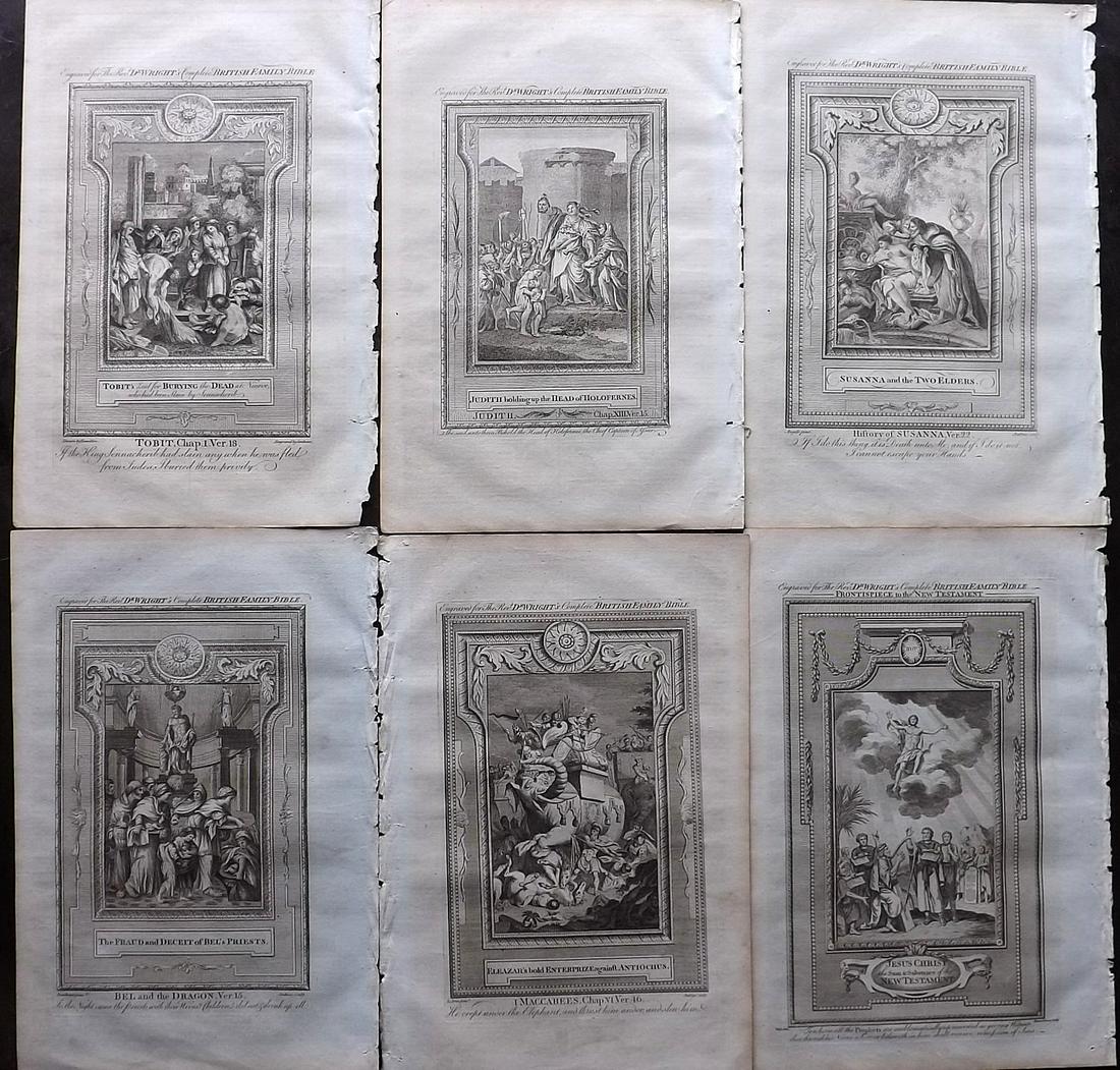 Wright, Paul 1782 Lot of 6 Folio Religious Prints (1 of 2)