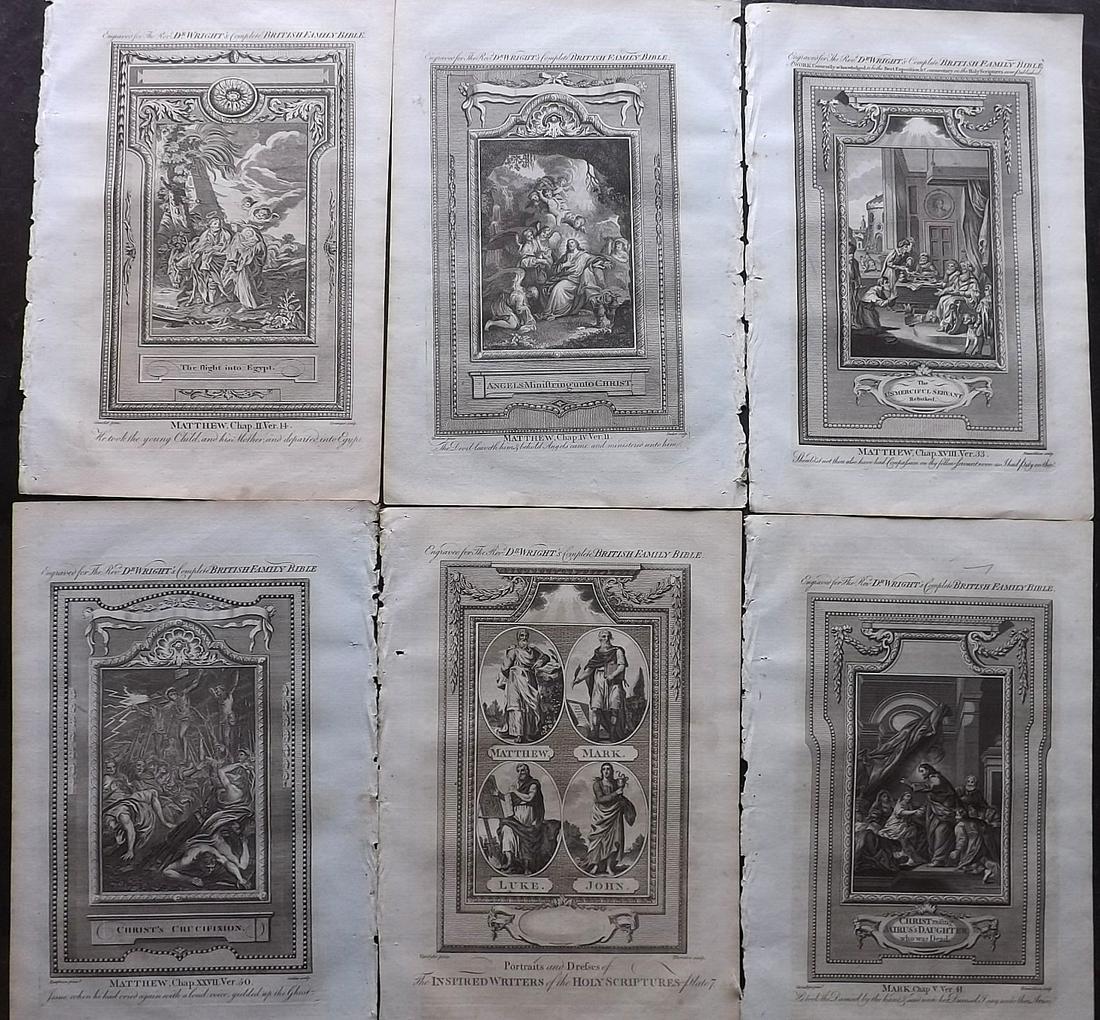 Wright, Paul 1782 Lot of 6 Folio Religious Prints (1 of 2)
