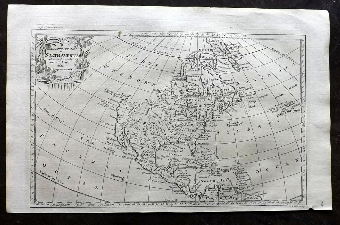 Rollos & Vaugondy 1765 Map of North America. USA (1 of 2)