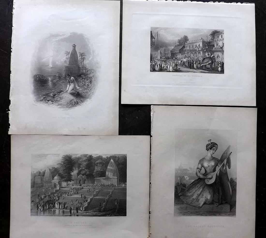 Fisher (Pub) 1846 Lot of 4 Steel Engravings. India (1 of 2)