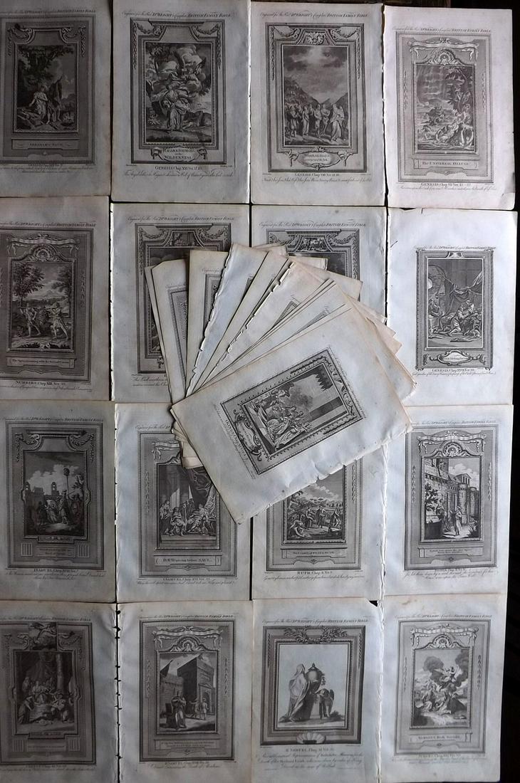 Religious 1782 Lot of 30 Folio Copper Plates by Wright: Folio Copper Plates Published 1782, London for "The Complete British Family Bible…" by Paul Wright. Paper Size: 14.5 x 9.5 inch (37 x 24cm) Very minor toning in parts. Good Condition