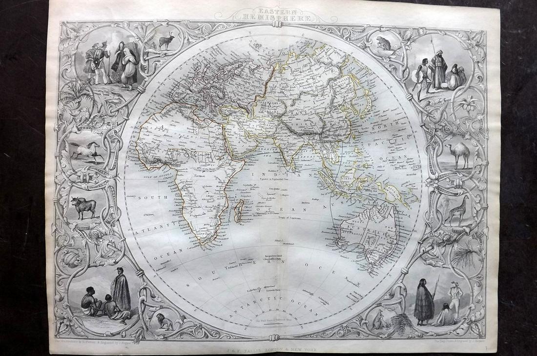 Tallis, John (Pub) 1852 Map. Eastern Hemisphere (1 of 2)