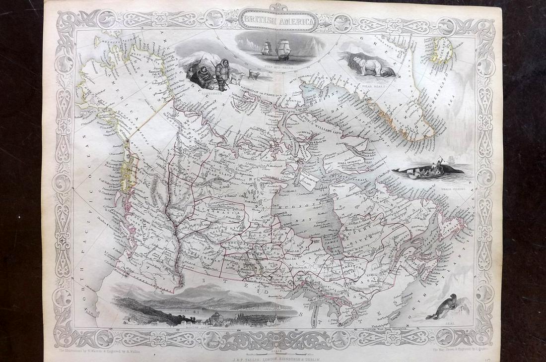 Tallis, John (Pub) 1852 Map. British America. Canada (1 of 2)