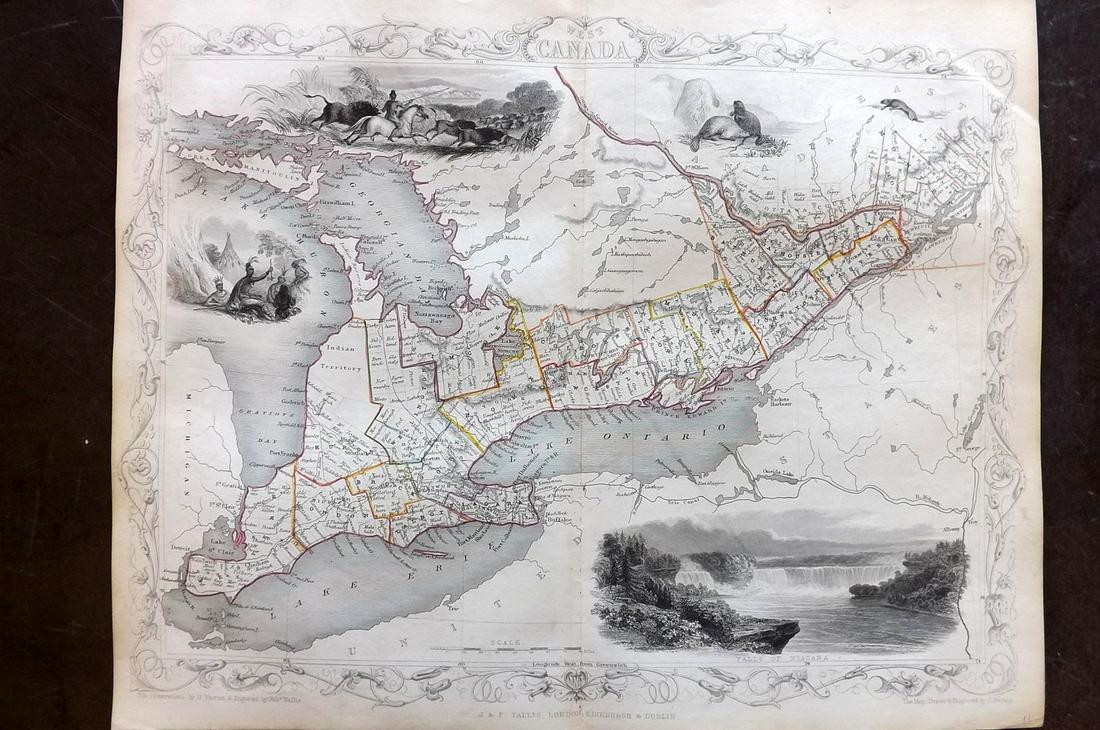 Tallis, John (Pub) 1852 Map. West Canada (1 of 2)