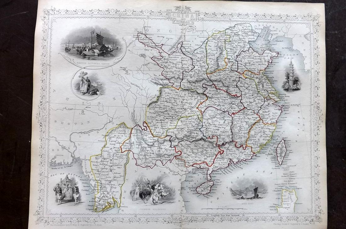 Tallis, John (Pub) 1852 Map. China and Birmah. Burma (1 of 2)