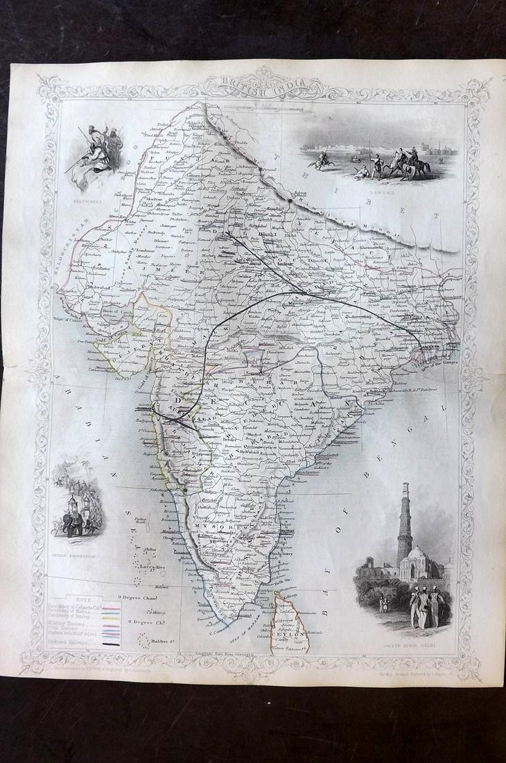 Tallis, John (Pub) 1852 Map. British India (1 of 2)