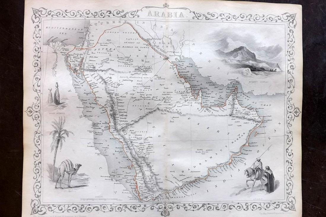 Tallis, John (Pub) 1852 Map. Arabia. Gulf (1 of 2)