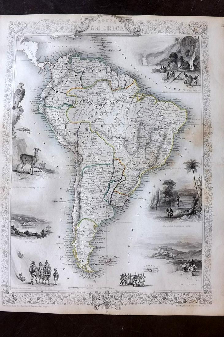 Tallis, John (Pub) 1852 Map. South America (1 of 2)