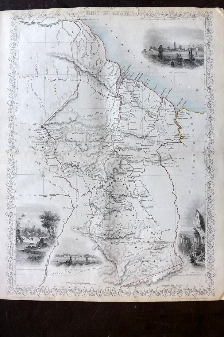 Tallis, John (Pub) 1852 Map. British Guayana (1 of 2)
