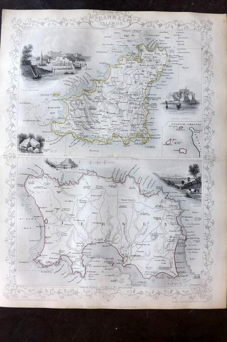 Tallis, John (Pub) 1852 Map. Channel Islands (1 of 2)