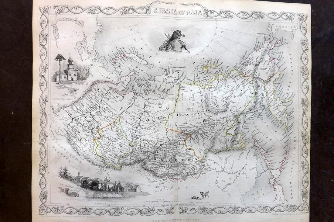Tallis, John (Pub) 1852 Map. Russia In Asia (1 of 2)