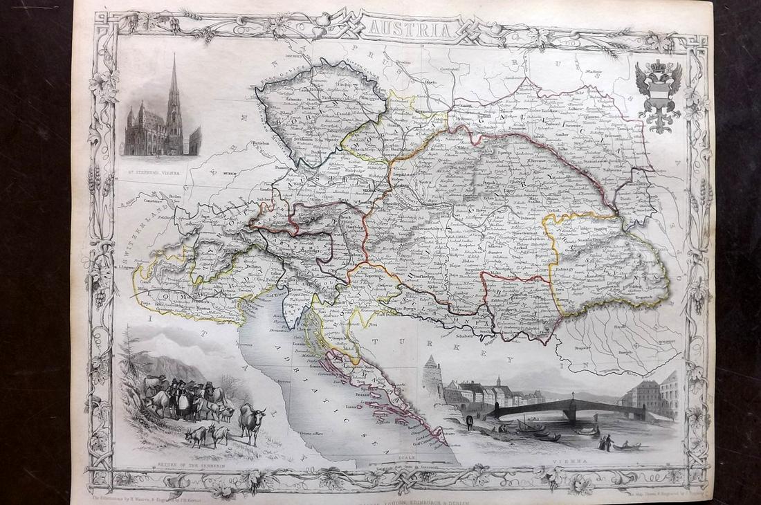 Tallis, John (Pub) 1852 Map. Austria (1 of 2)