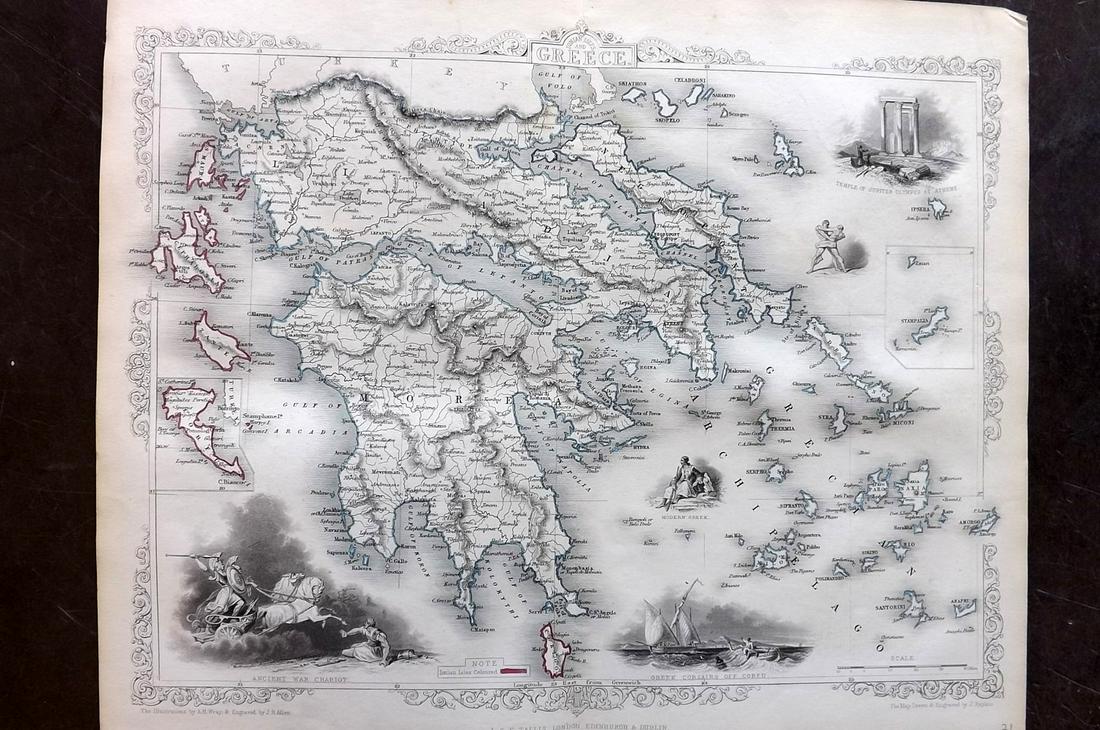 Tallis, John (Pub) 1852 Map. Greece (1 of 2)