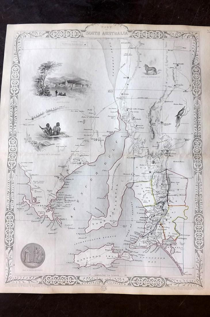 Tallis, John (Pub) 1852 Map. Part of South Australia (1 of 2)